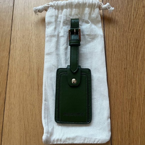 MAROMA Leather Luggage Tag in Hunter Green NWOT - Picture 4 of 6